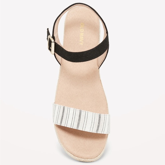 NWT OLD NAVY Striped Canvas Platform Sandals - Picture 4 of 6